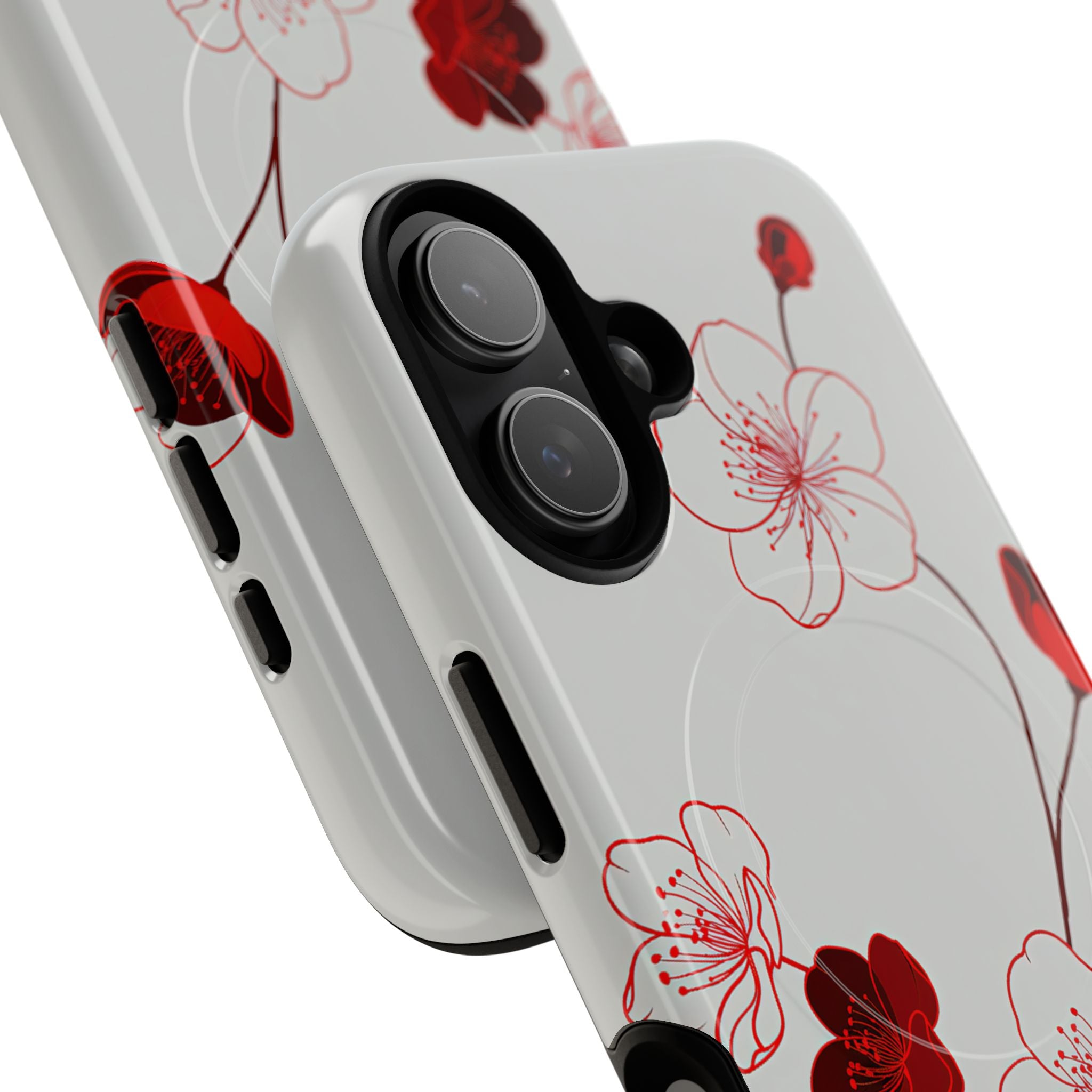 Red Tough 2.0 Magsafe Phone Case for iPhone - Kyoto Ember Bloom