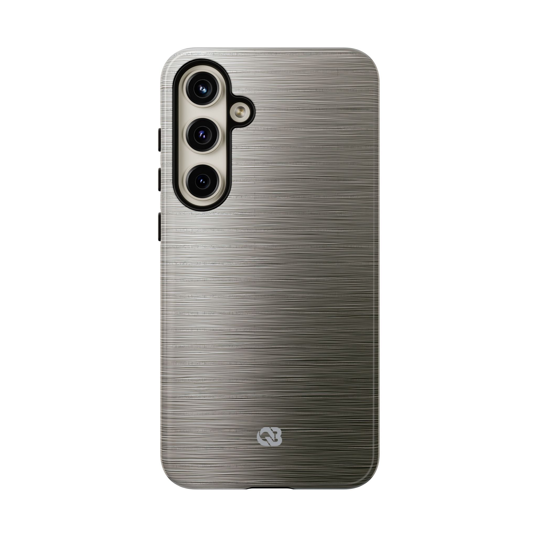 Grey Tough Phone Case for Samsung - Brushed Industrial Steel