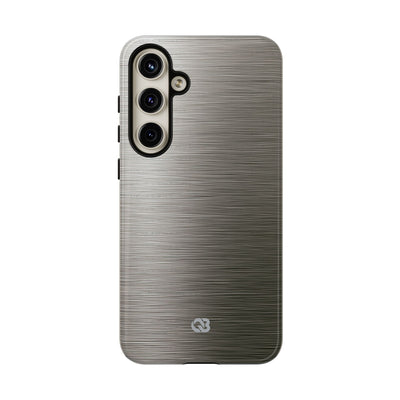 Grey Tough Phone Case for Samsung - Brushed Industrial Steel