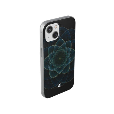 Blue Lite Phone Case for iPhone - Celestial Wireframe Bloom