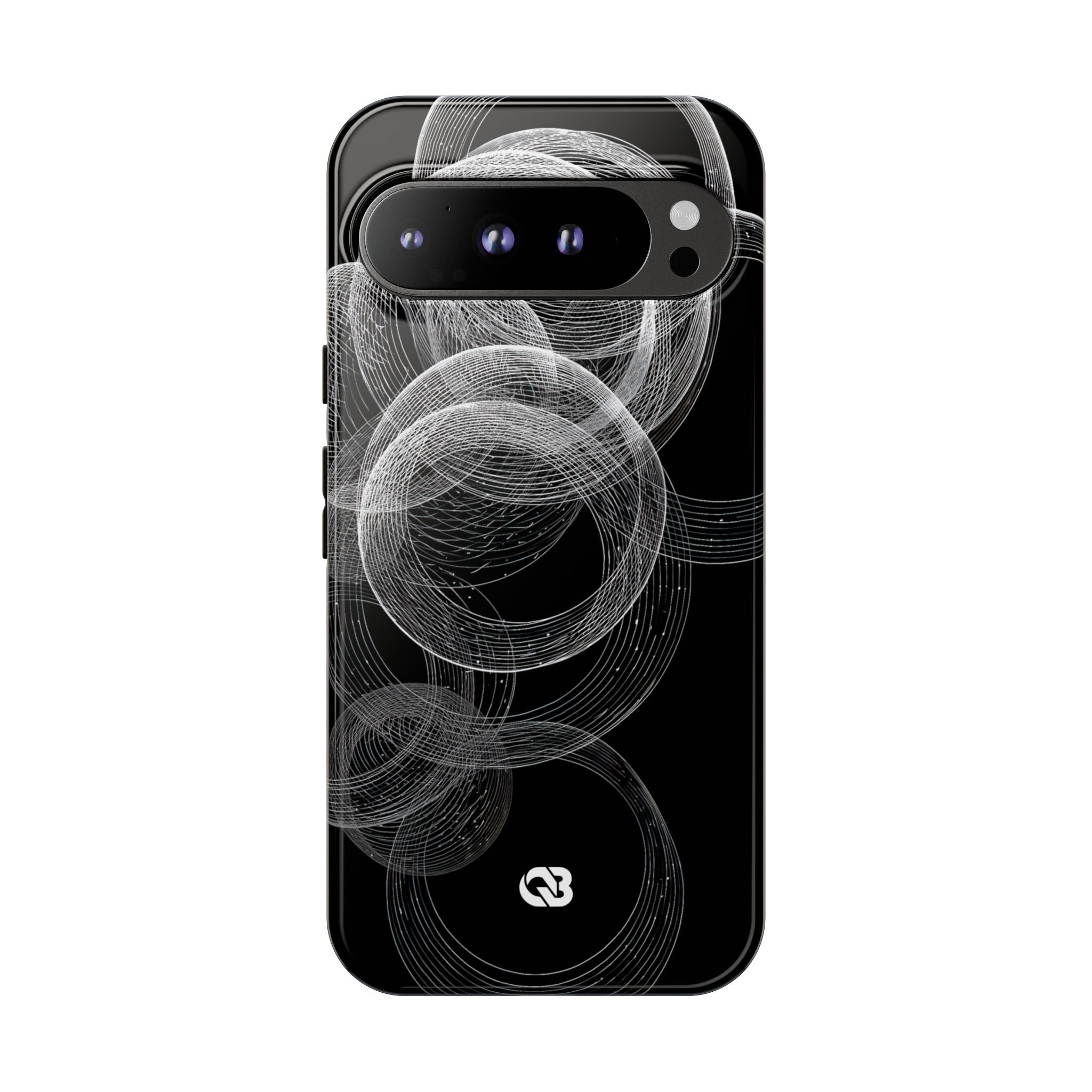 Black Tough Phone Case for Google Pixel - Kinetic Wireframe Orbit