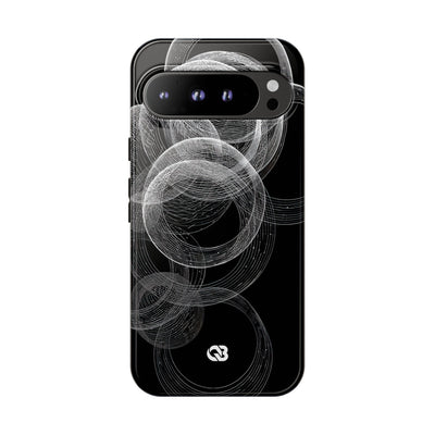 Black Tough Phone Case for Google Pixel - Kinetic Wireframe Orbit