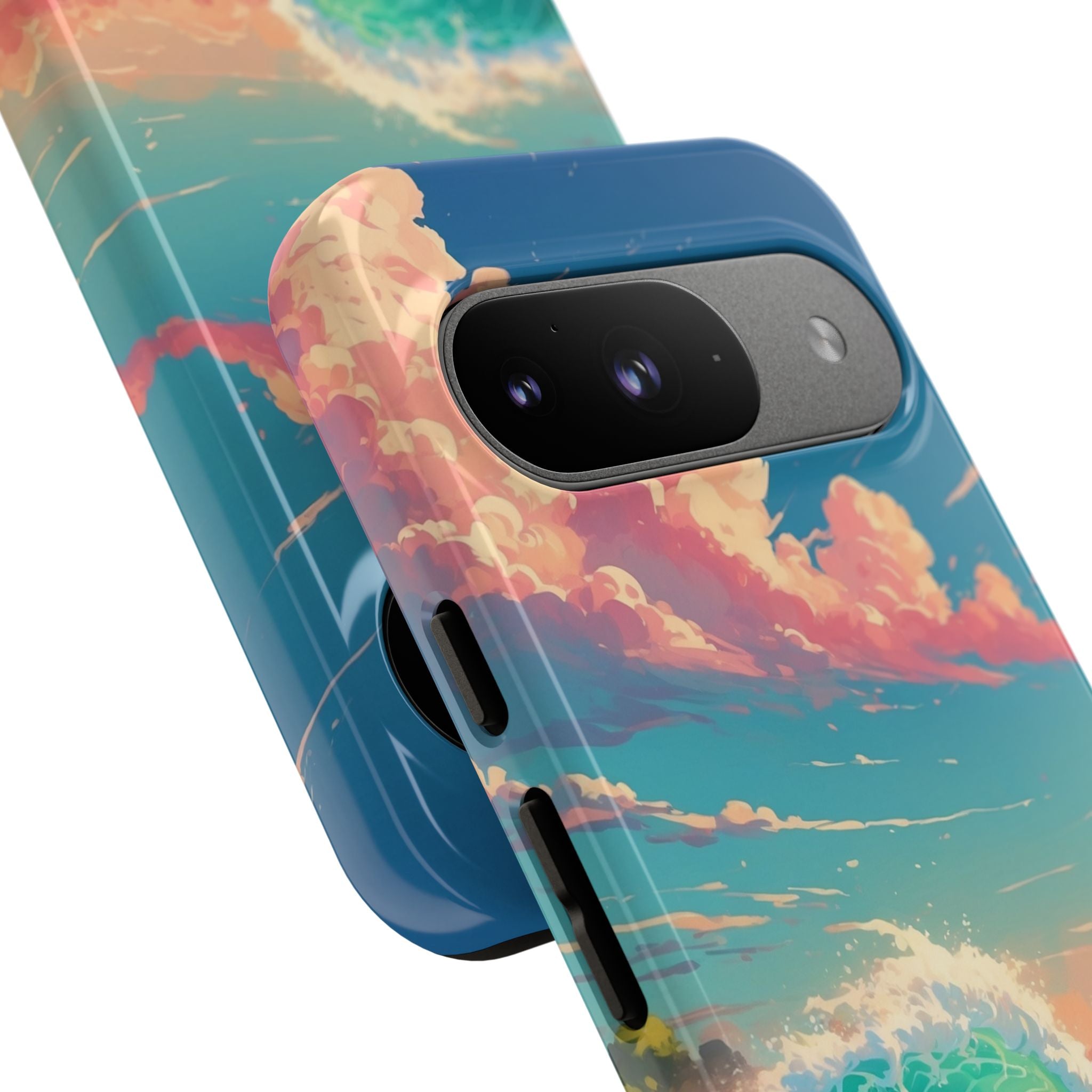 Turquoise Curl Google Pixel 9 Case - Tough