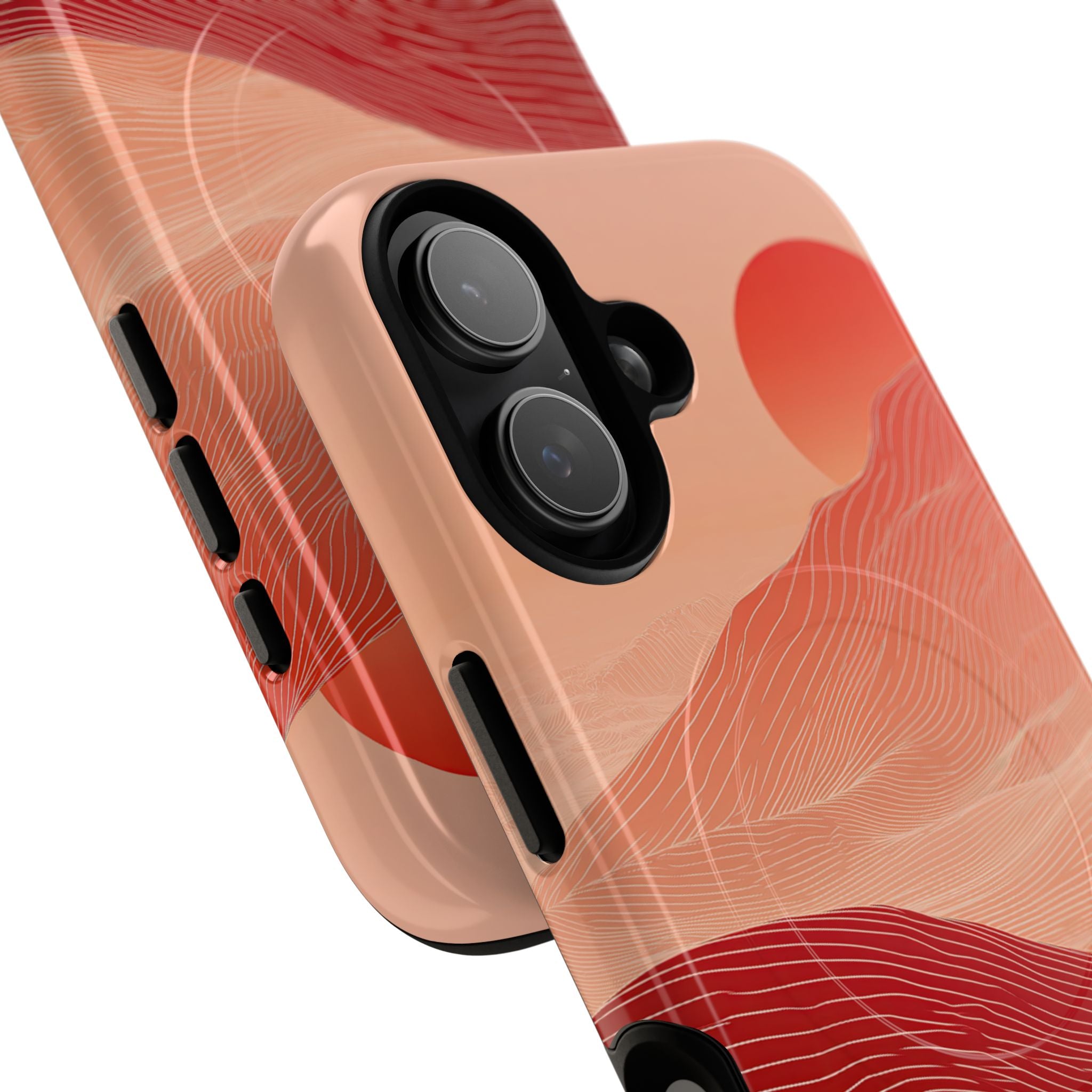 Red Tough 2.0 Magsafe Phone Case for iPhone - Crimson Ridge Lines