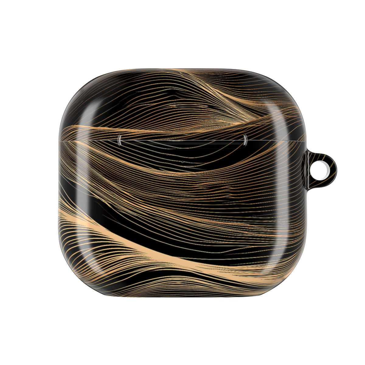 Golden Horizon Contours · Hard Case for AirPods & AirPods Pro · Black