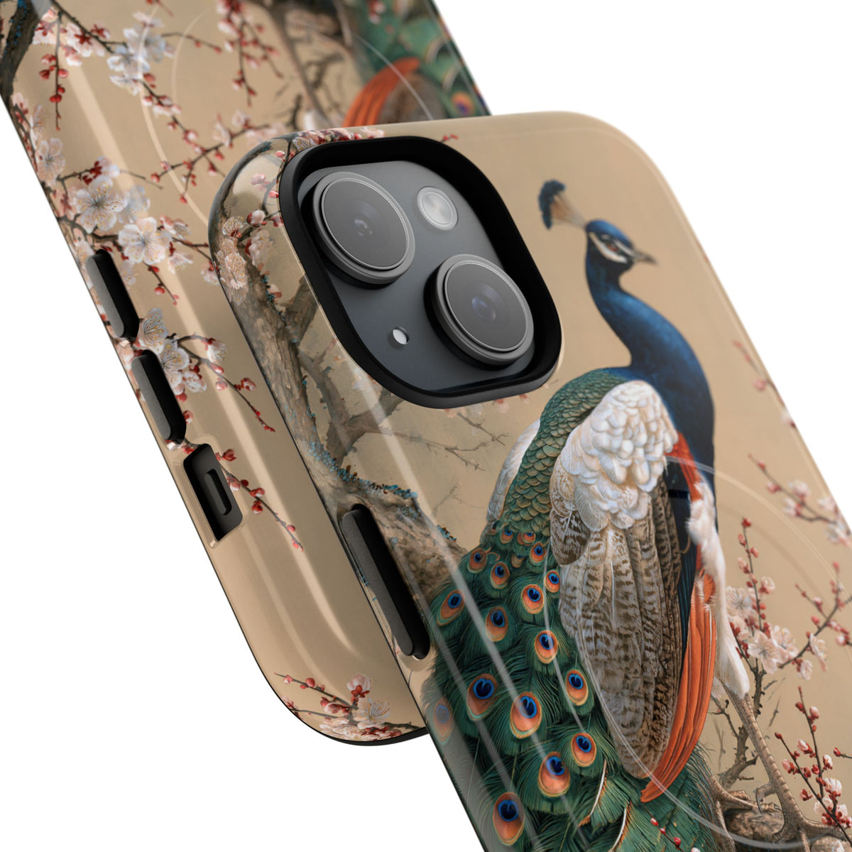 Imperial Peacock Blossom · Tough 2.0 Magnetic Phone Case for iPhone · Beige