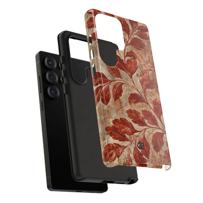 Terracotta Botanical Fresco · Tough Phone Case for Samsung · Red