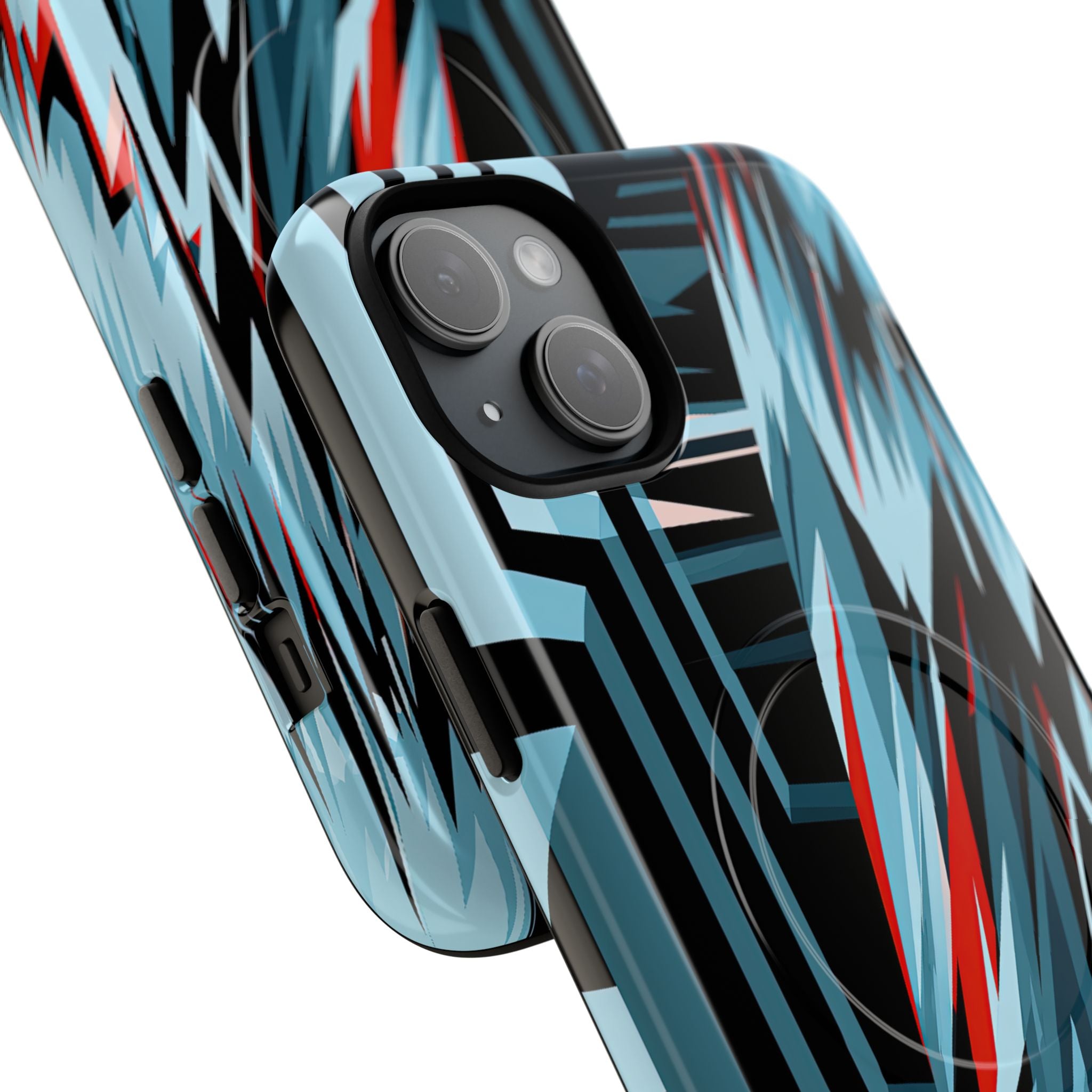 Blue Tough 2.0 Magsafe Phone Case for iPhone - Glitch Peak Cyan