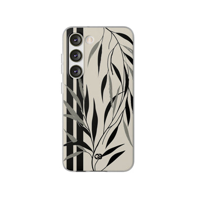 Beige Lite Phone Case for Samsung - Soot Leaf Sketch