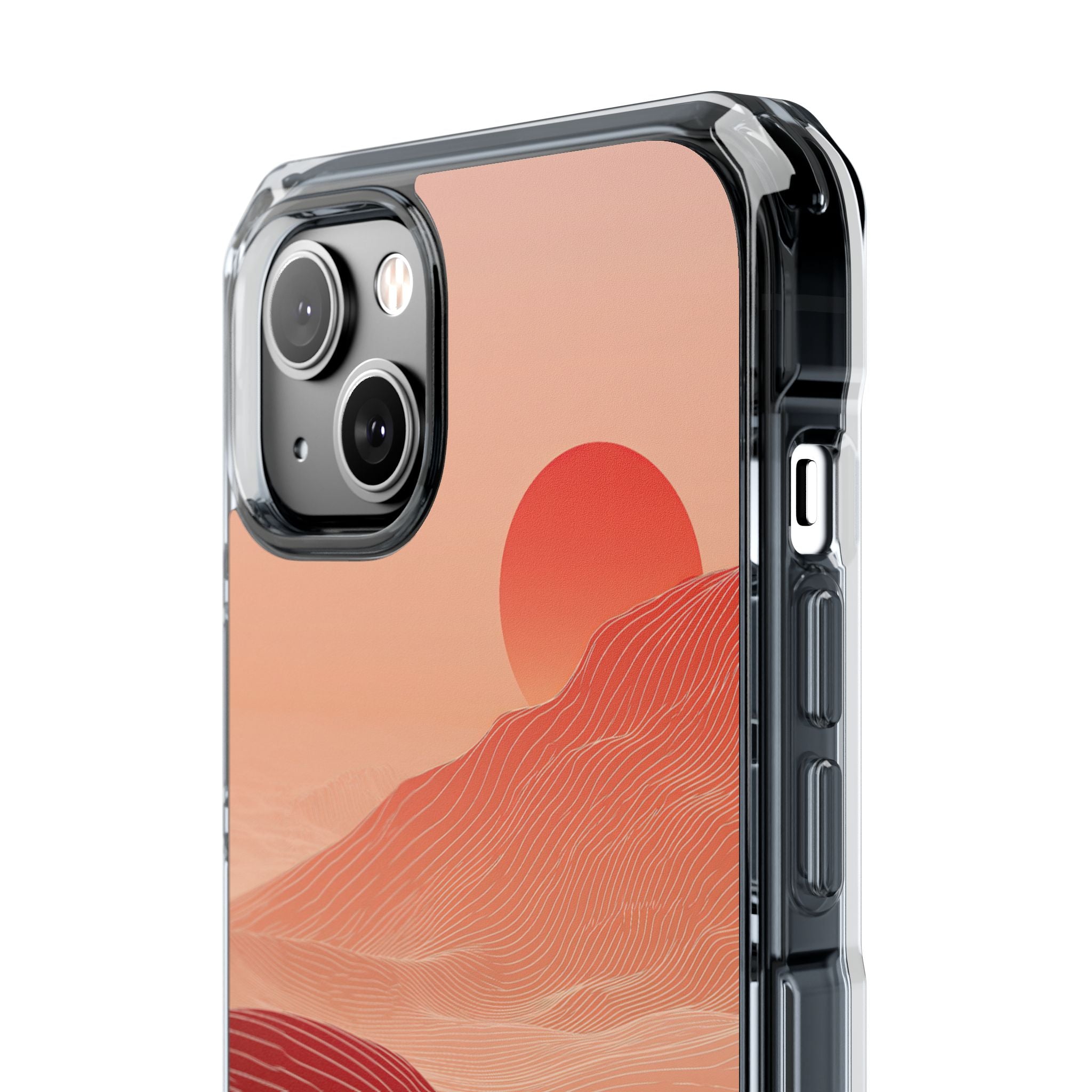 Red Impact MagSafe Phone Case for iPhone - Crimson Ridge Lines