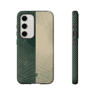 Green Tough Phone Case for Samsung - Evergreen Split Grain