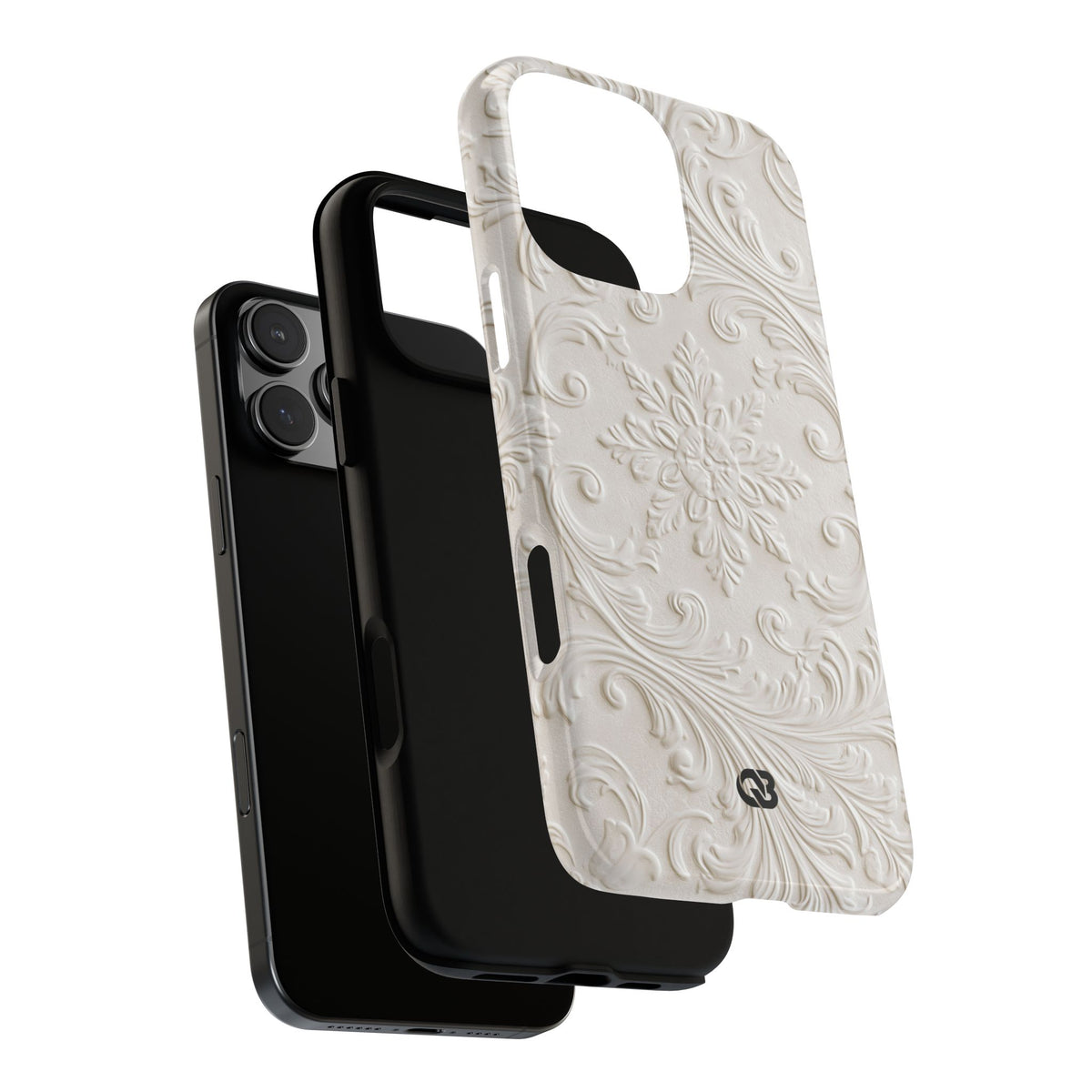Ivory Baroque Relief · Tough Phone Case for iPhone · White