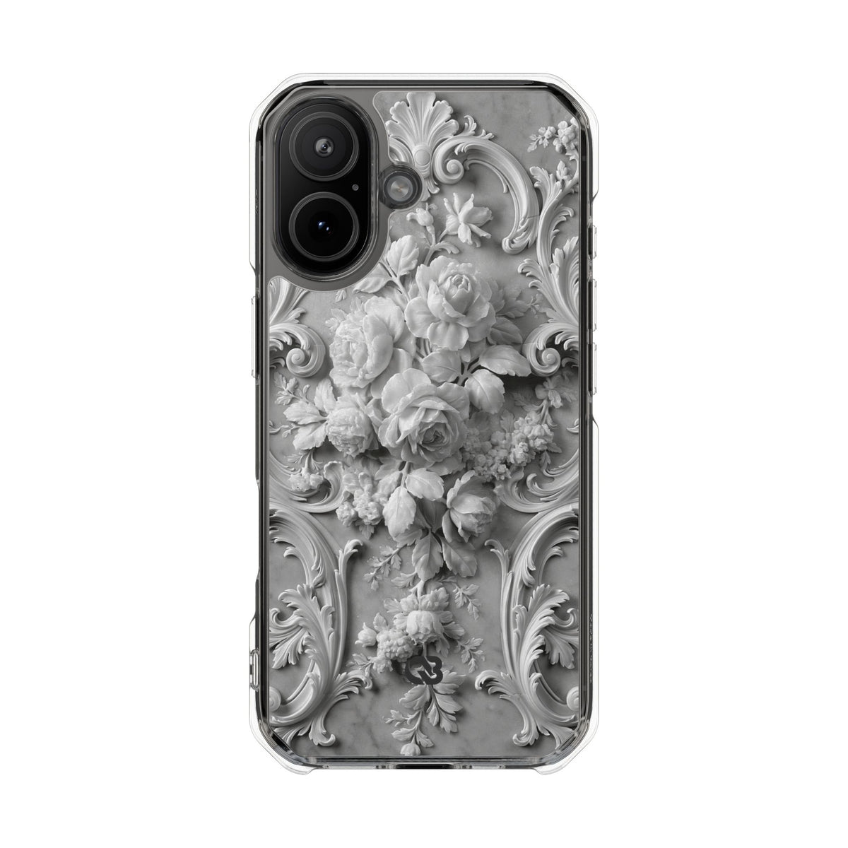 Rococo Marble Rose · Clear Impact Magnetic Phone Case for iPhone · White
