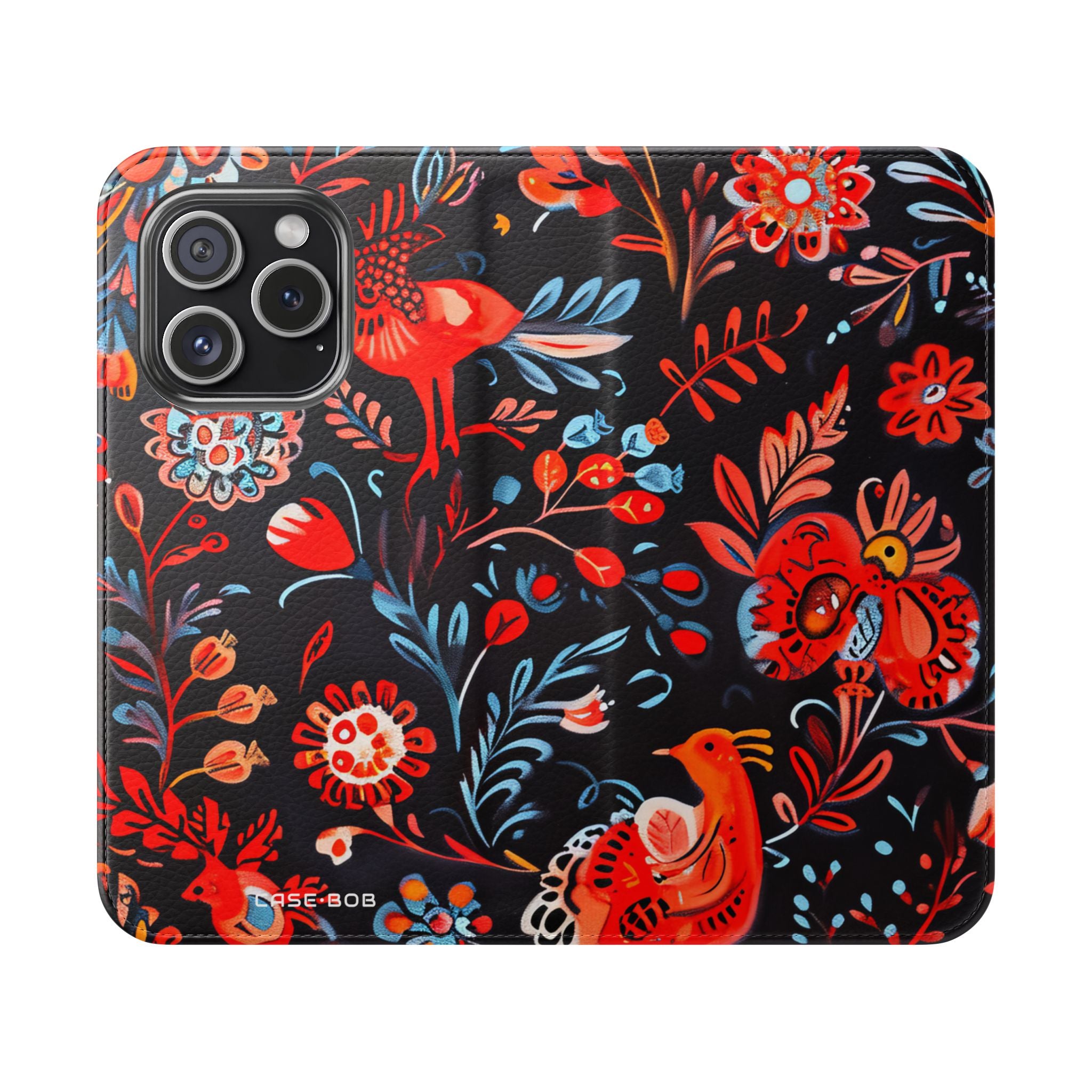 Folk Bird Flame - iPhone 15 Pro Case - Portemonnee