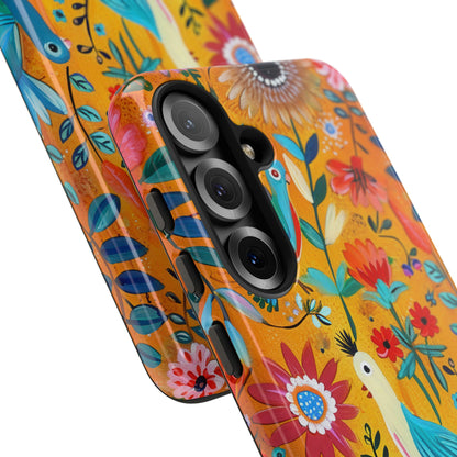 Bunte Vögel Blühen Samsung S25 Case - Tough