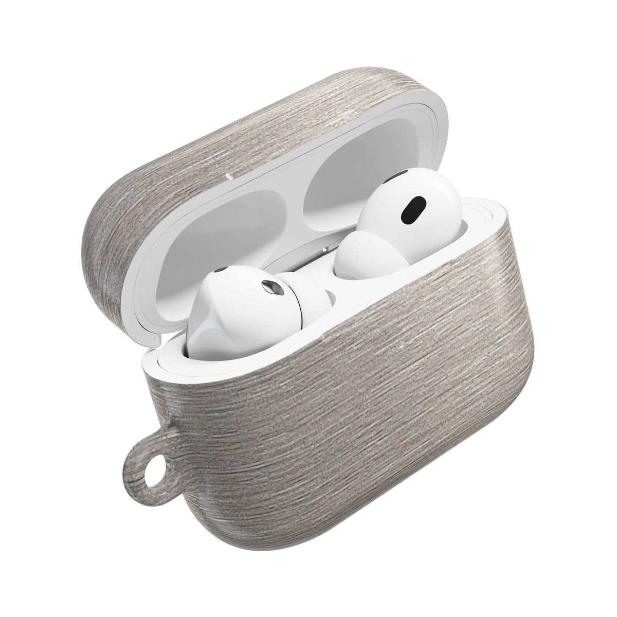Brushed Silver Alloy · Hard Case for AirPods & AirPods Pro · Silver
