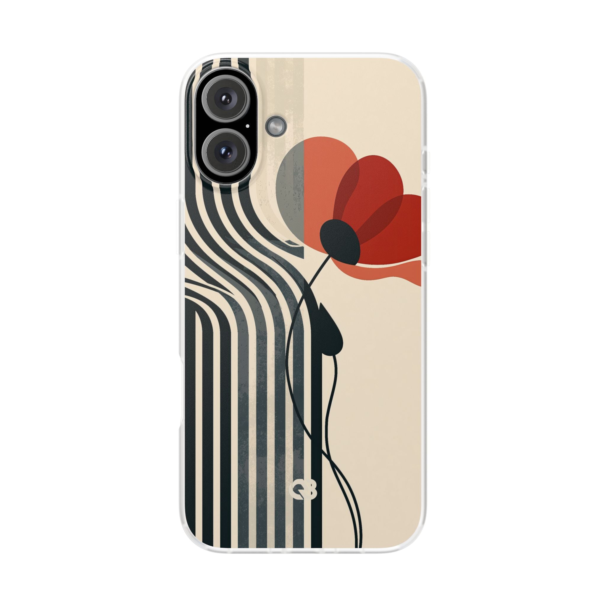 Beige Lite Phone Case for iPhone - Crimson Line Bloom