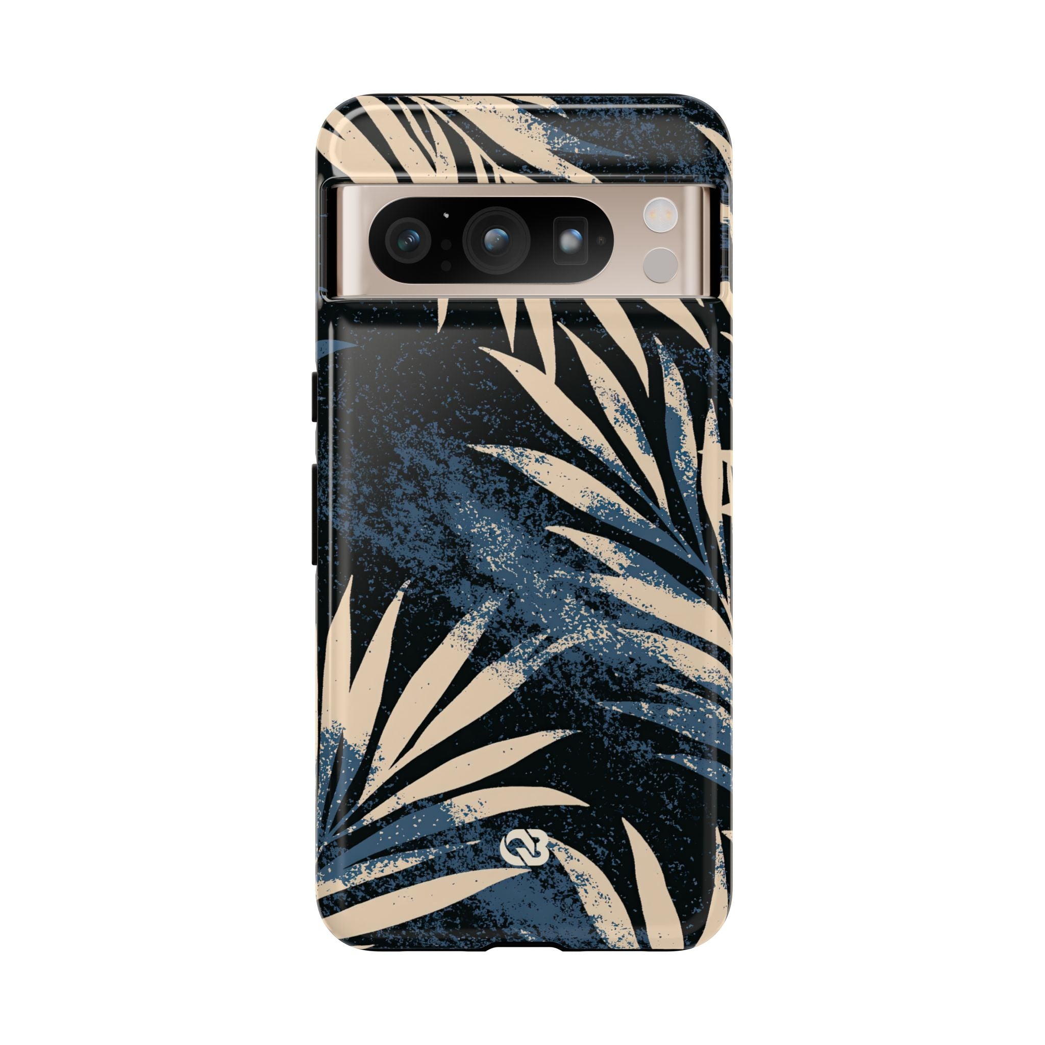 Blue Tough Phone Case for Google Pixel - Midnight Indigo Palm