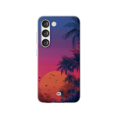 Neon Horizon Palms · Soft Handyhülle für Samsung