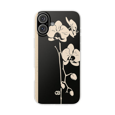 Black Lite Phone Case for iPhone - Obsidian Bone Orchid