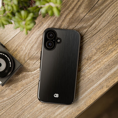 Black Tough Phone Case for iPhone - Brushed Obsidian Slate