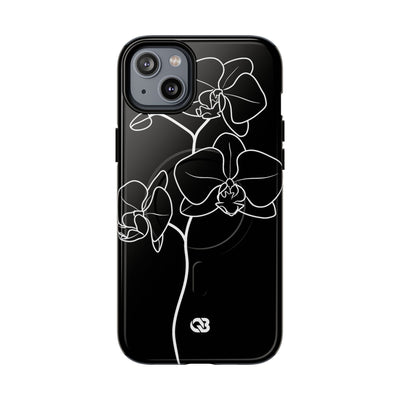Black Tough 2.0 Magsafe Phone Case for iPhone - Noir Alabaster Orchid