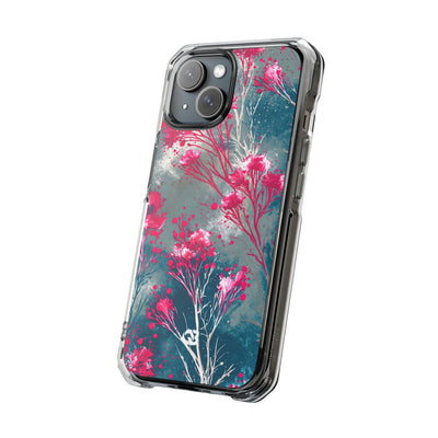 Cyber Blossom · Clear Impact Magnetic Phone Case for iPhone · Teal