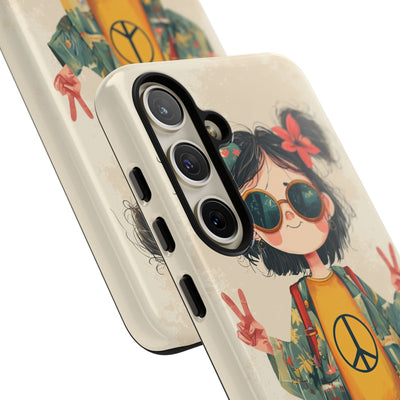 Retro Peace Girl · Tough Custodia per Samsung