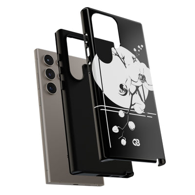 Black Tough Phone Case for Samsung - Lunar Orchid Grid