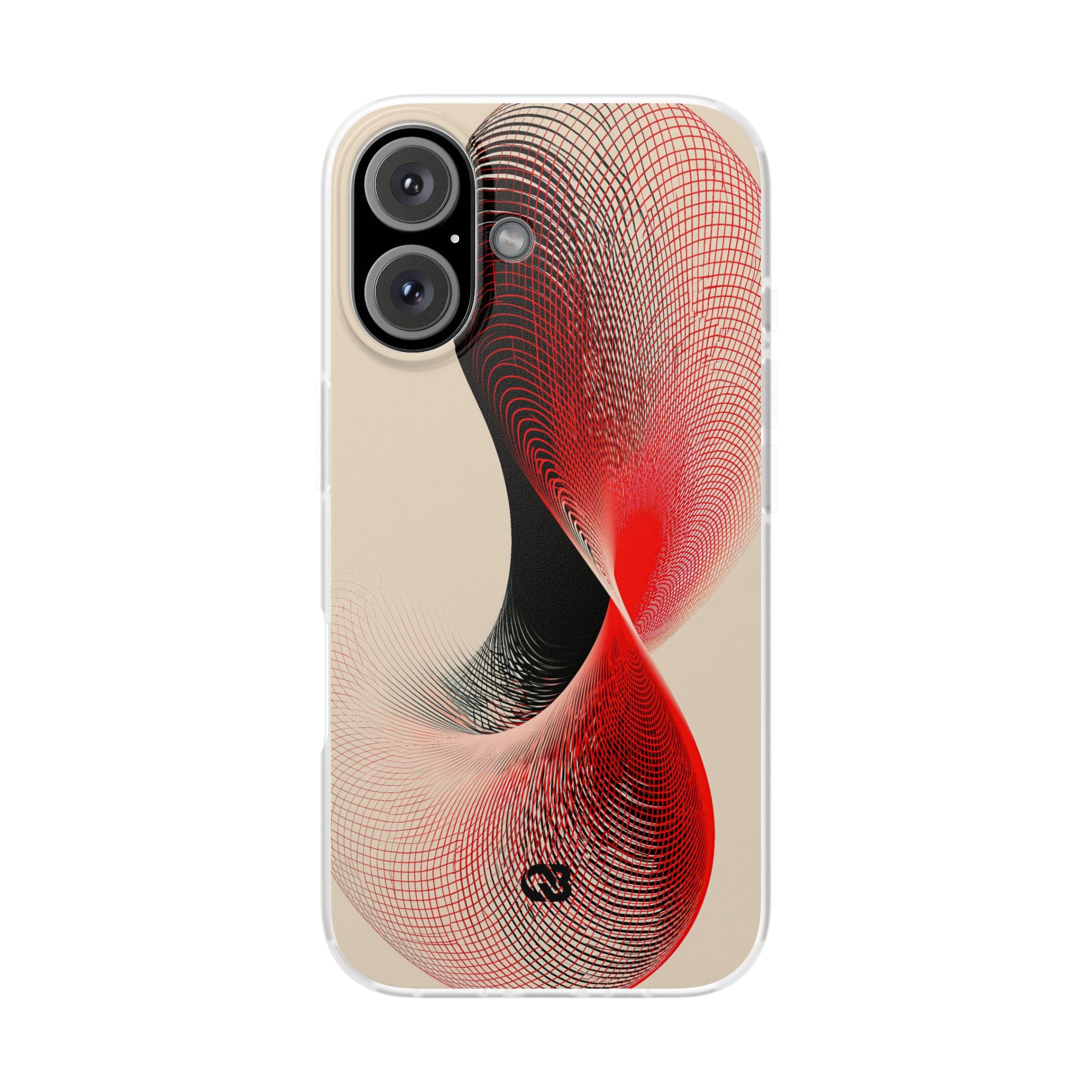 Red Lite Phone Case for iPhone - Crimson Grid Vortex