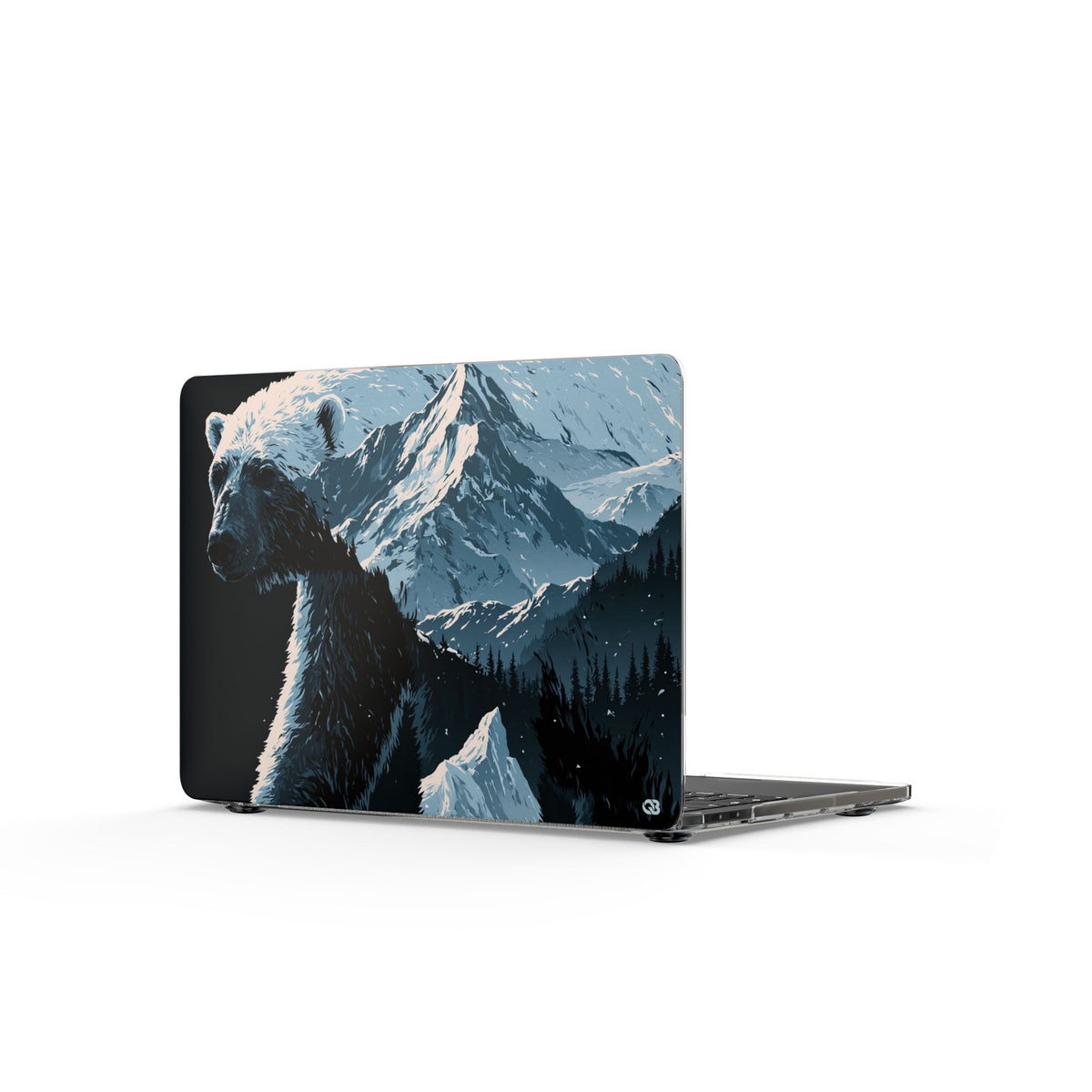 Nordic Arctic Bear · Clear Hard Case for MacBook · Black