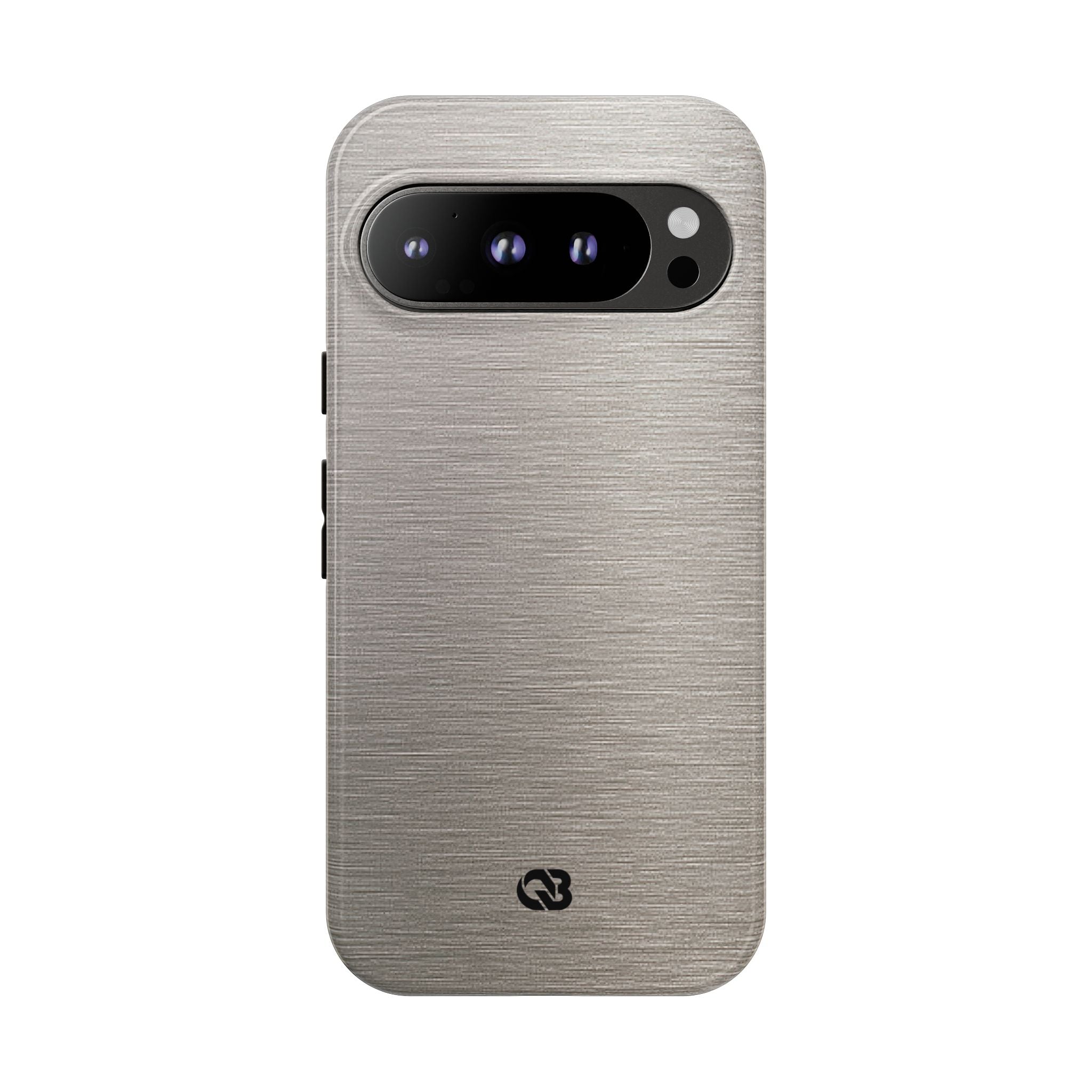 Grey Tough Phone Case for Google Pixel - Brushed Nickel Linen