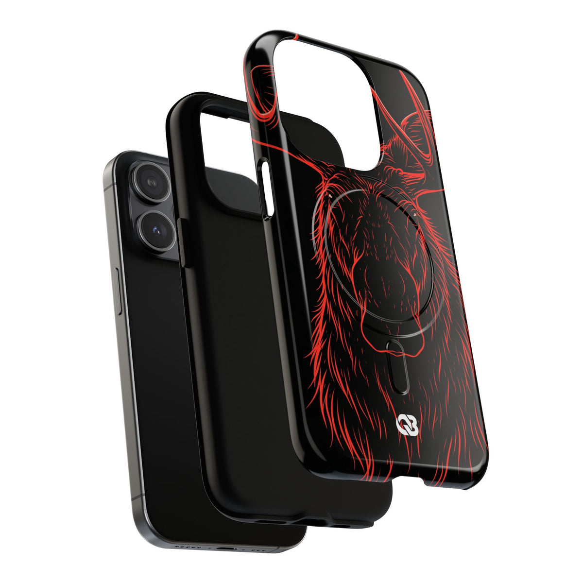 Crimson Horizon Moose · Tough 2.0 Magnetic Phone Case for iPhone · Black