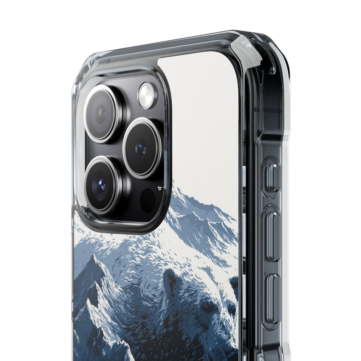 Fjord Summit Bear · Clear Impact Magnetic Phone Case for iPhone · Blue
