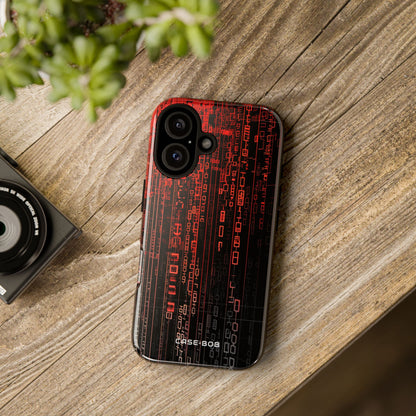 Crimson Glyphs iPhone 16 Hoesje - Tough