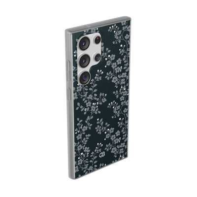 Black Lite Phone Case for Samsung - Midnight Slate Blossom