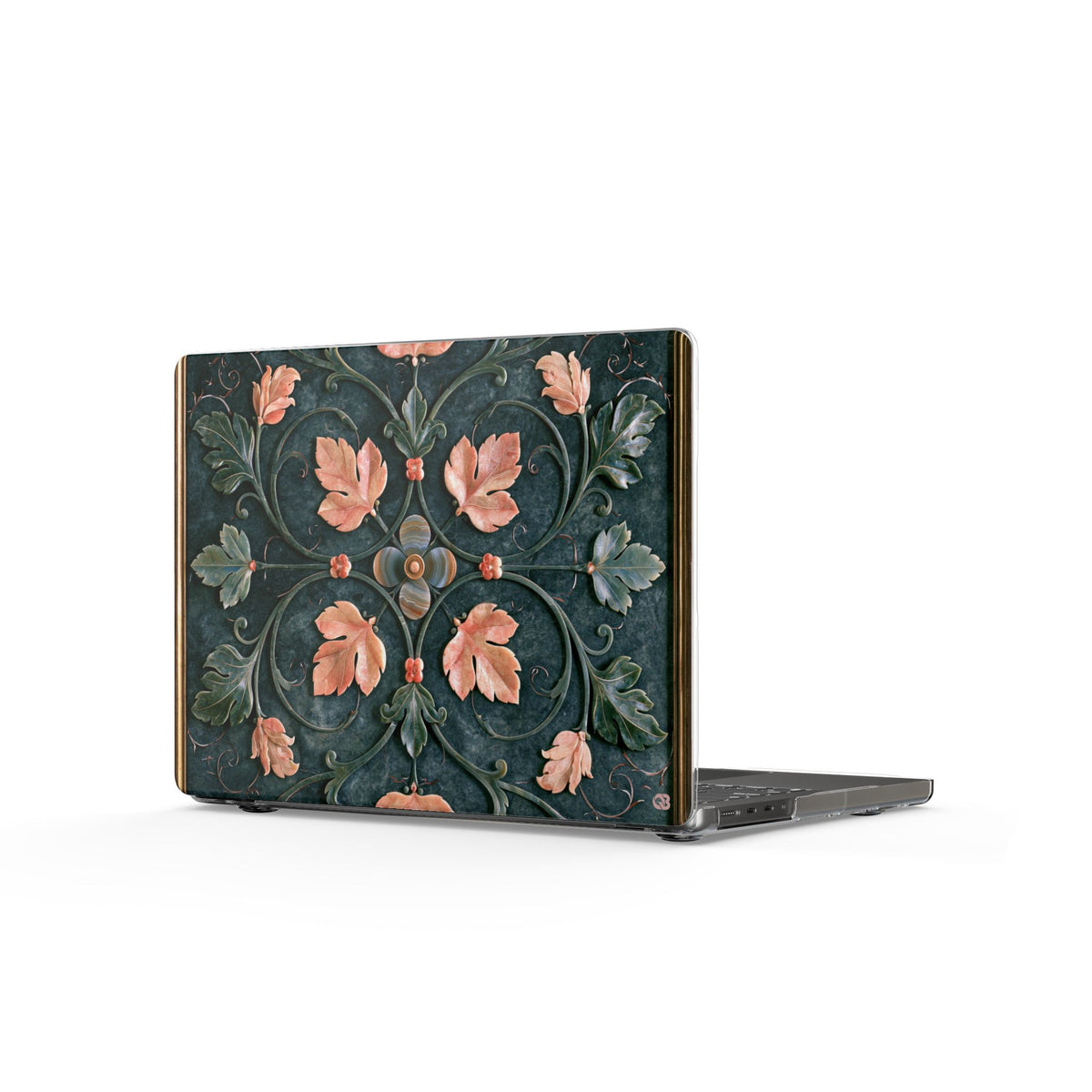 Florentine Rose Arabesque · Clear Hard Case for MacBook · Green