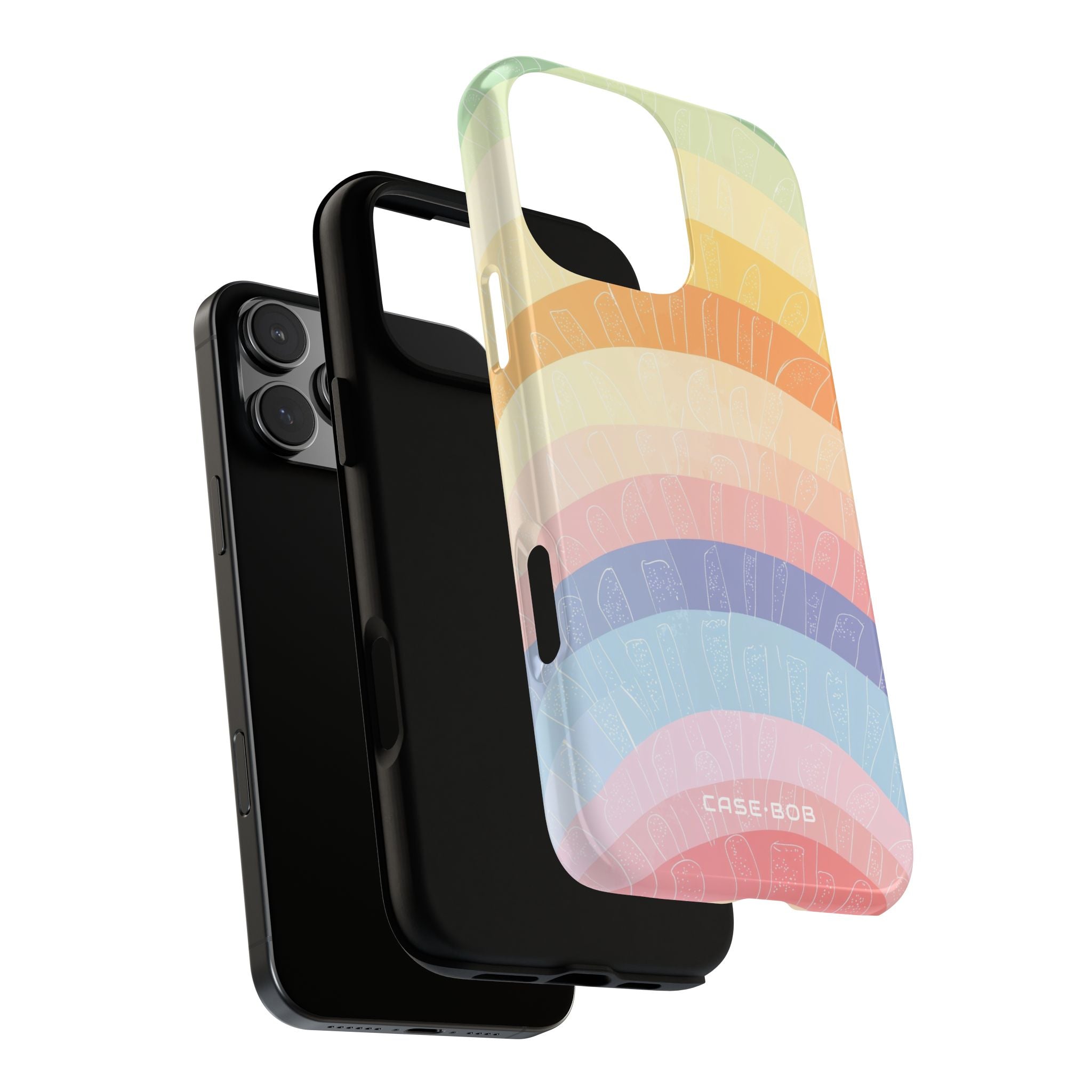 Pastell Regenbogen Bänder iPhone 16 Pro Max Case - Tough
