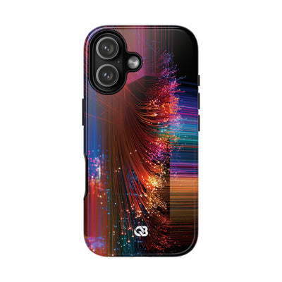 Black Tough Phone Case for iPhone - Cyber Optic Streak