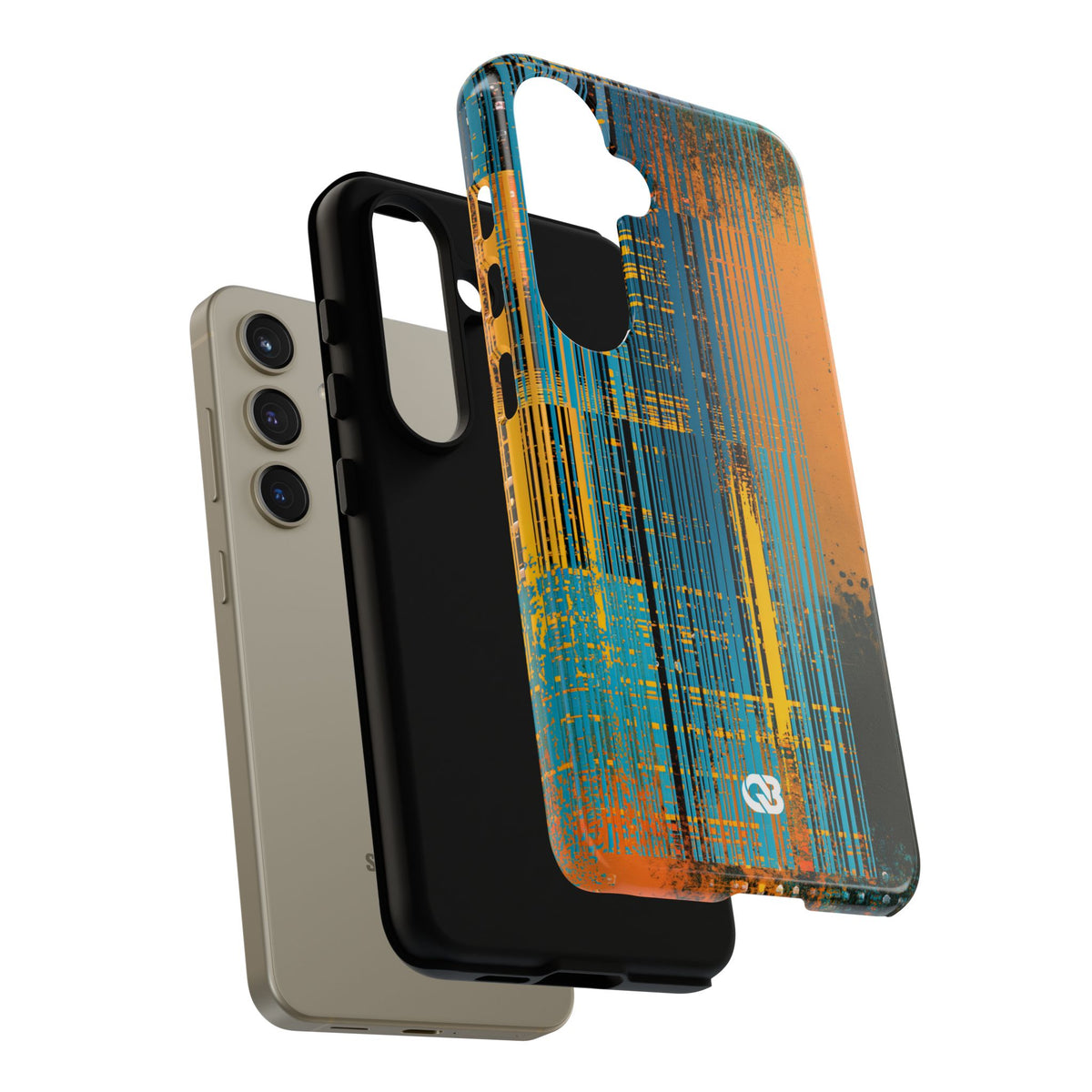 Cyber Glitch Stream · Tough Phone Case for Samsung · Teal