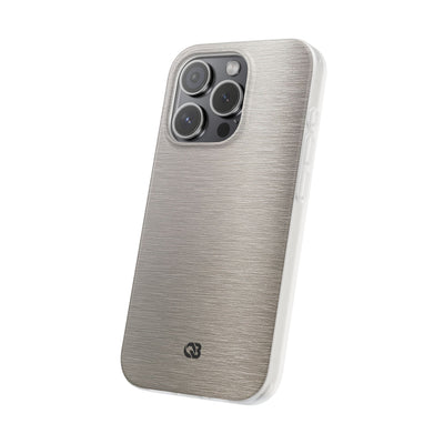 Grey Lite Phone Case for iPhone - Brushed Nickel Linen