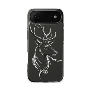 Nordic Stag Contour · Clear Impact Magnetic Phone Case for iPhone · Grey
