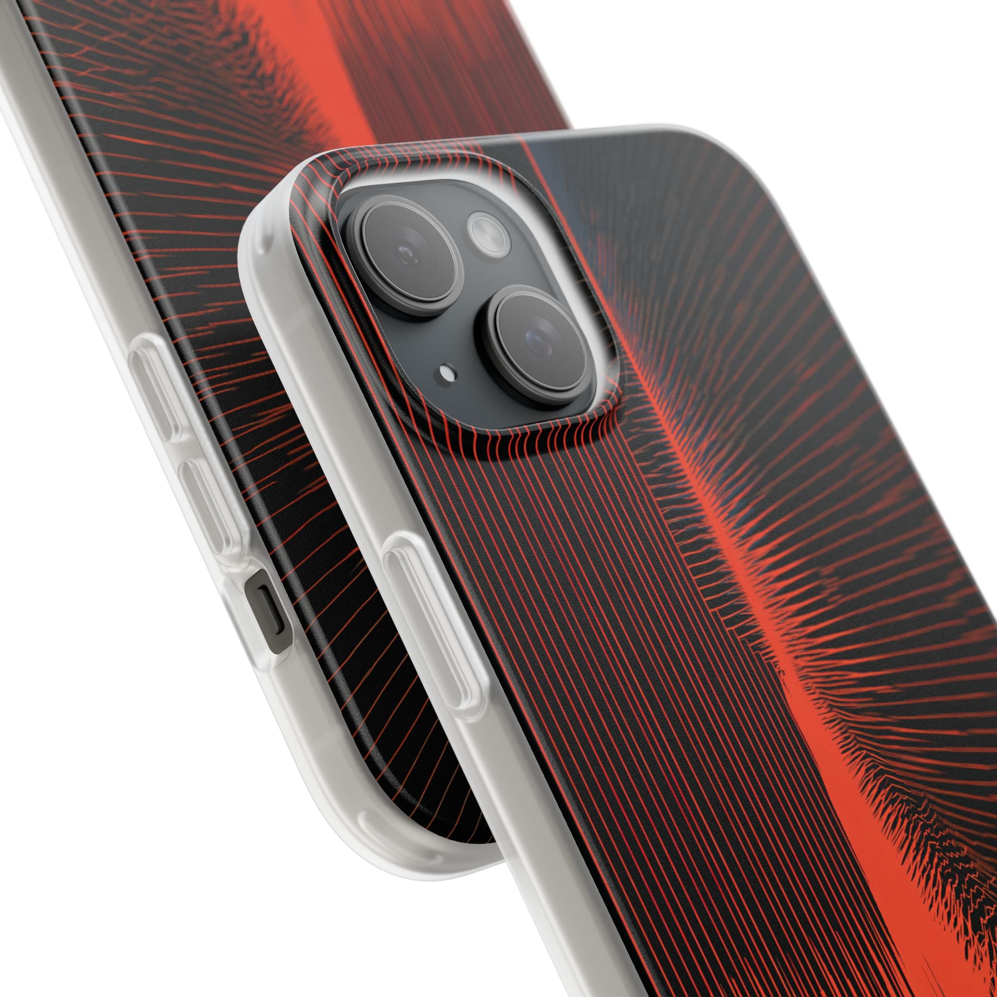 Red Lite Phone Case for iPhone - Crimson Frequency Pulse