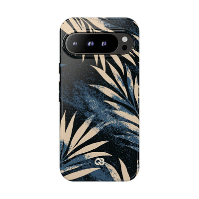 Blue Tough Phone Case for Google Pixel - Midnight Indigo Palm