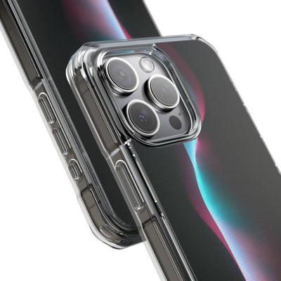Neon Pixel Flow · Clear Impact Magnetic Phone Case for iPhone · Black