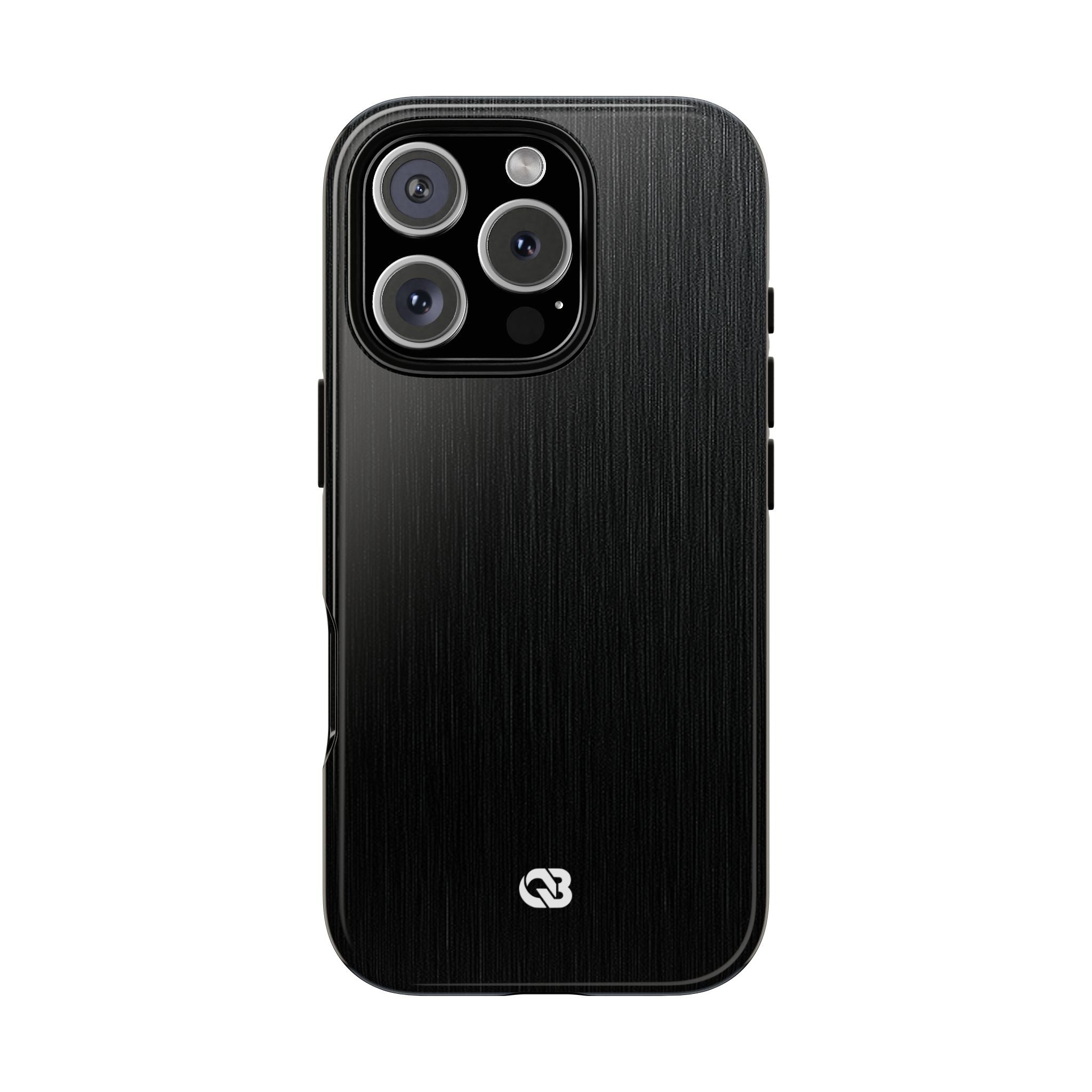 Black Tough Phone Case for iPhone - Brushed Obsidian Slate