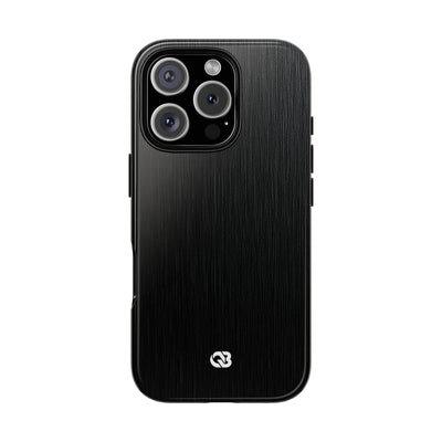 Black Tough Phone Case for iPhone - Brushed Obsidian Slate