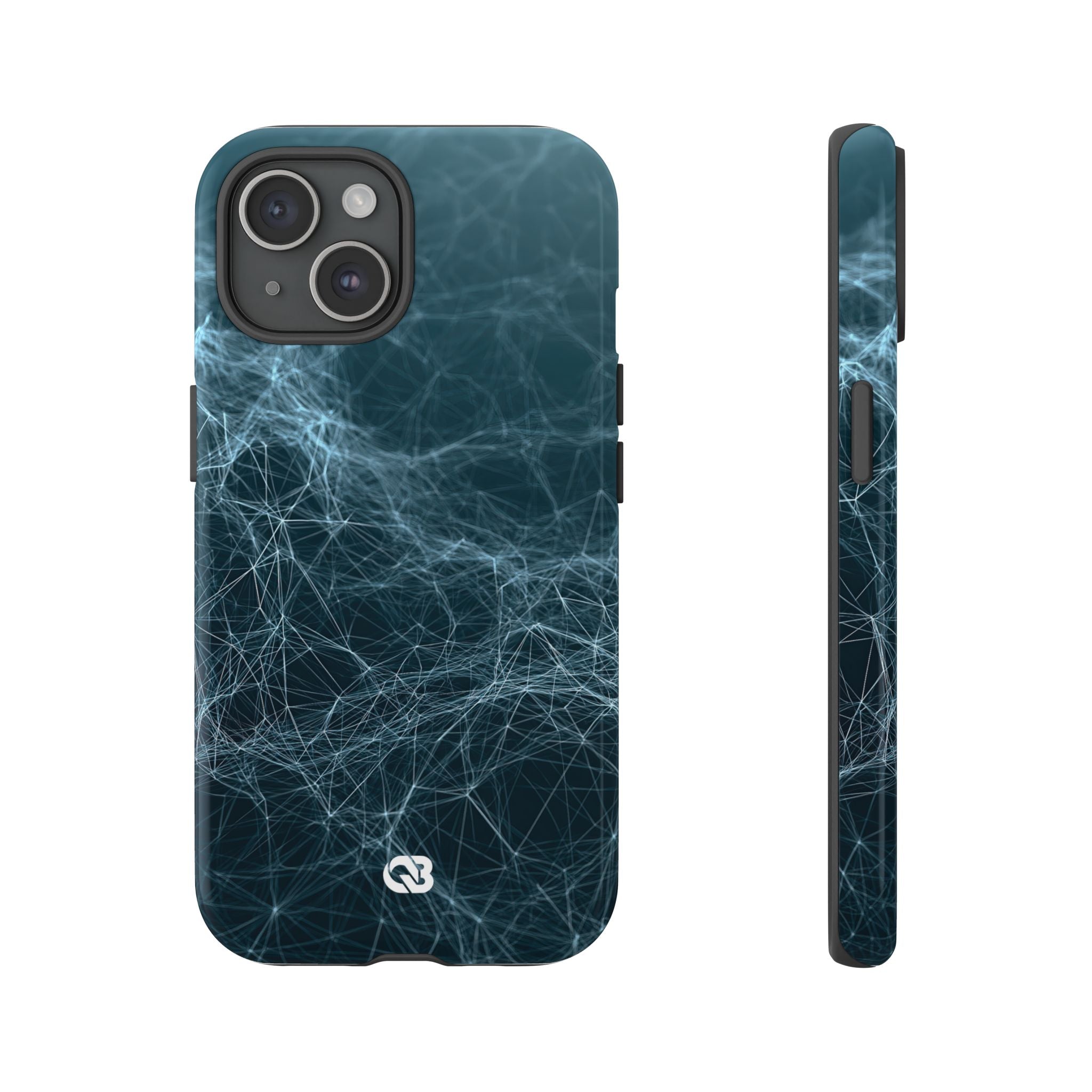 Teal Tough Phone Case for iPhone - Arctic Neural Mesh