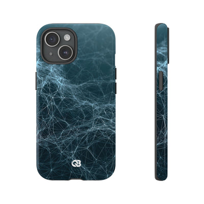 Teal Tough Phone Case for iPhone - Arctic Neural Mesh