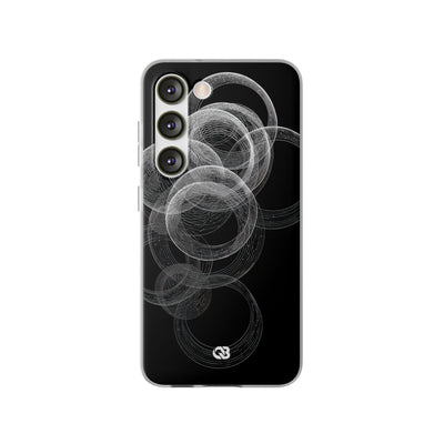 Black Lite Phone Case for Samsung - Kinetic Wireframe Orbit